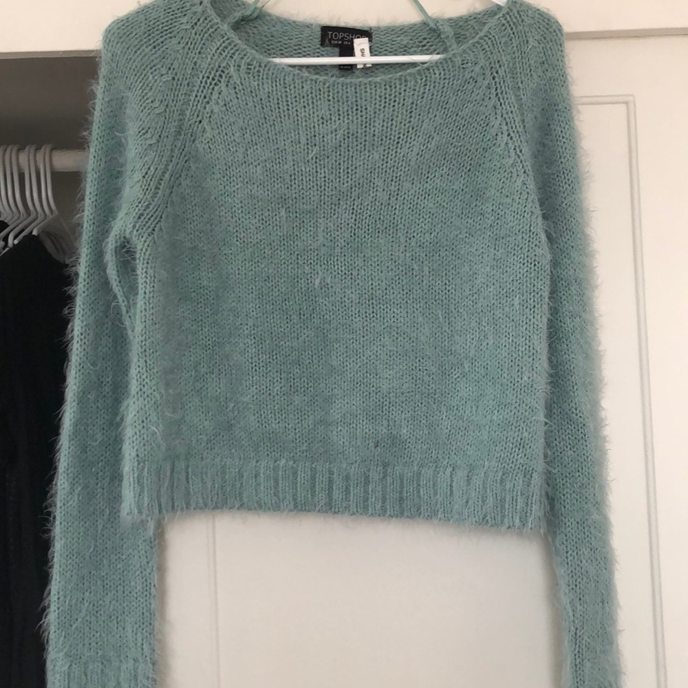 Topshop Cropped Fuzzy Sweater